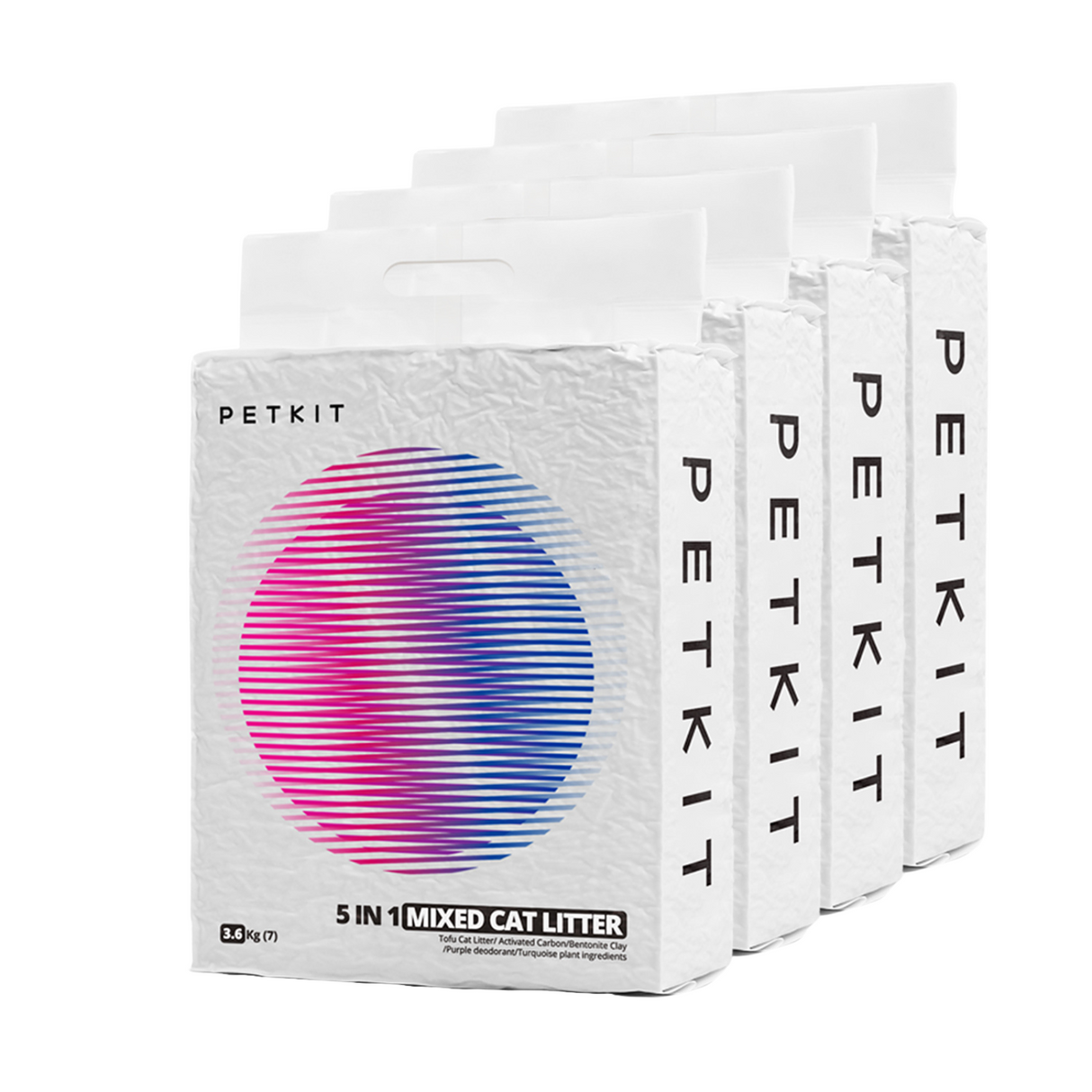 PETKIT Katzenstreu 5 in 1 Tofu Aktivkohle klumpend staubarm 4 Beutel