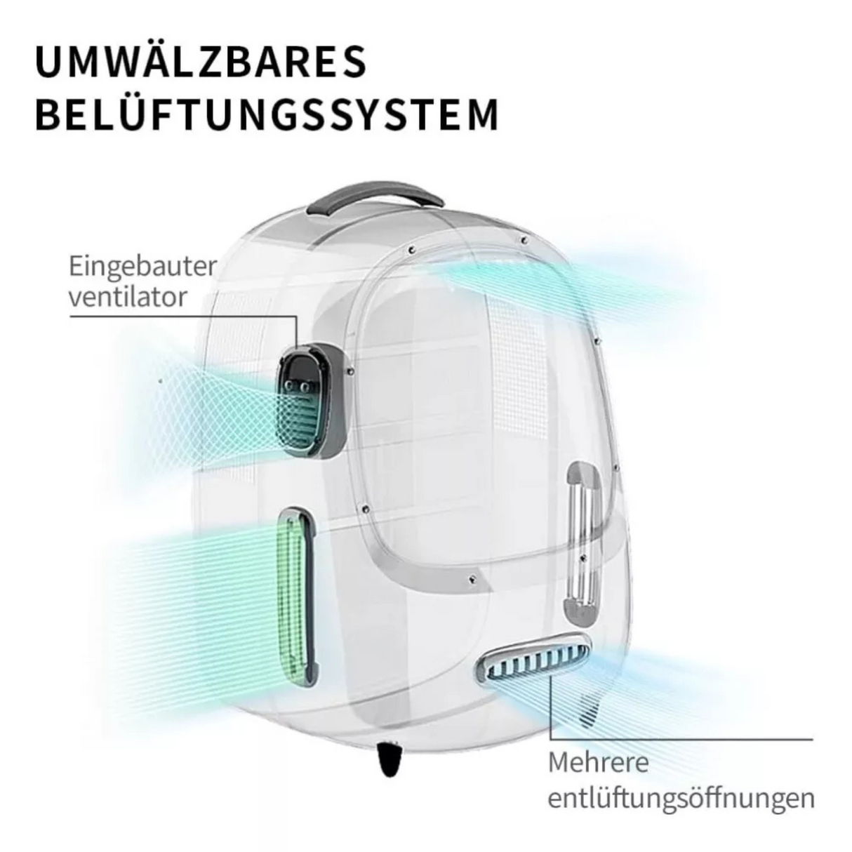 PETKIT Breezy2 Katzenrucksack Transporttasche mit Lüfter Cremeweiß