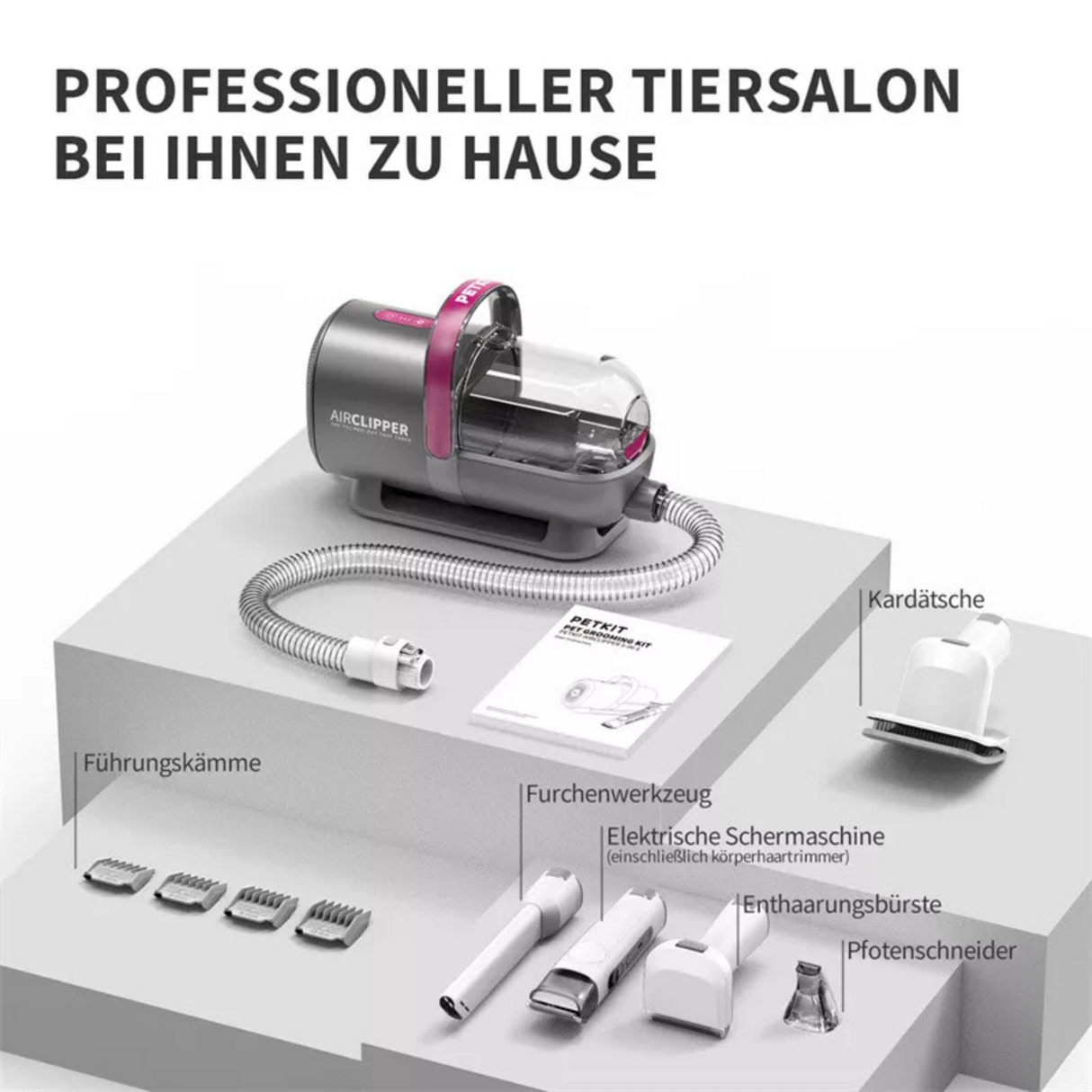 PETKIT Tierfell Staubsauger Set Fellpflege leise HEPA für Katzen Hunde