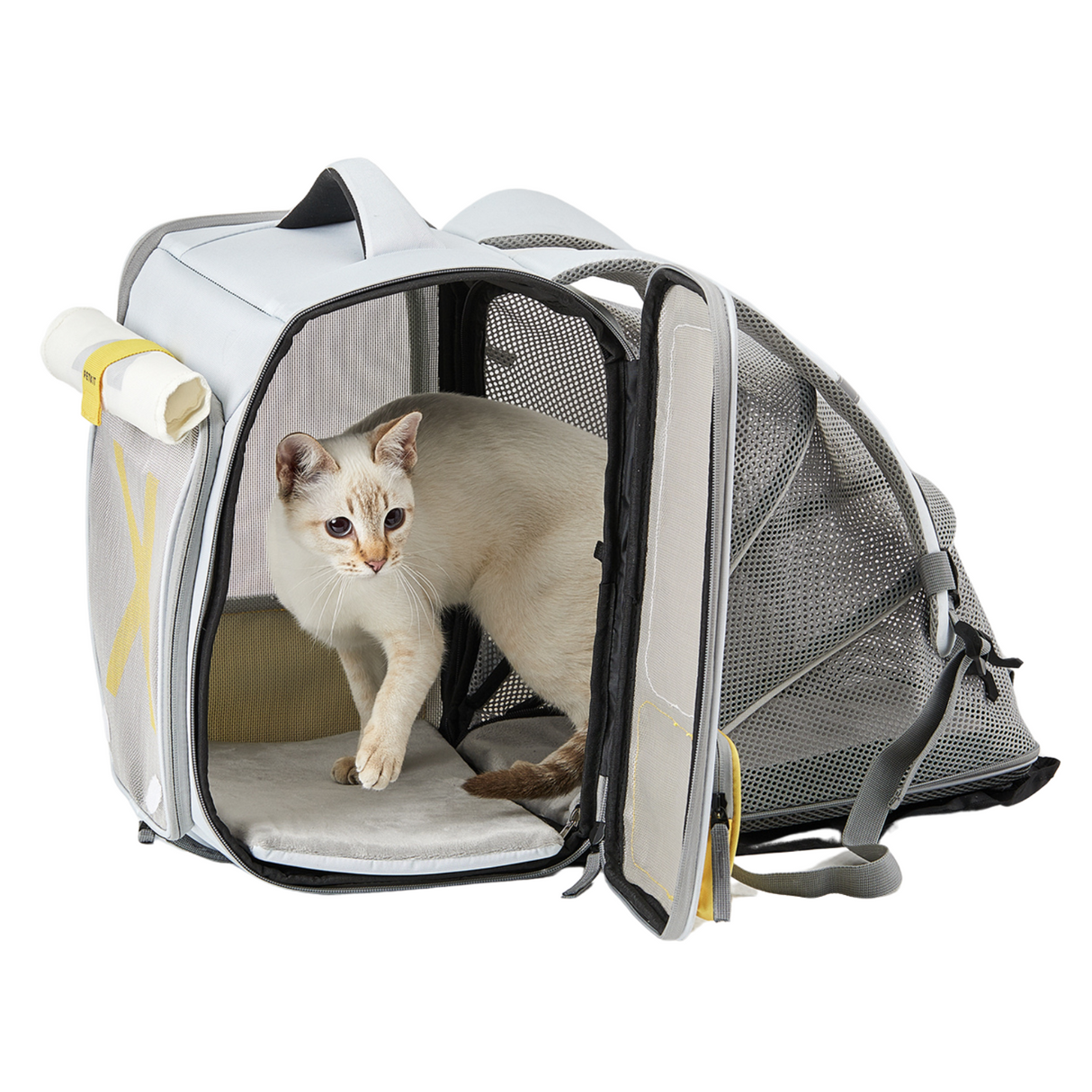 PETKIT Breezy xZone Katzenrucksack Transporttasche mit Lüfter Grau