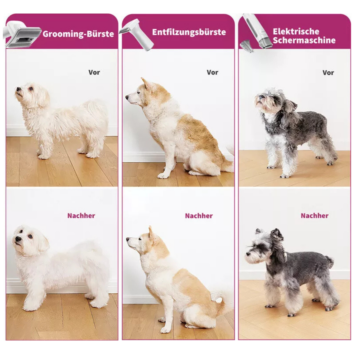 PETKIT Tierfell Staubsauger Set Fellpflege leise HEPA für Katzen Hunde