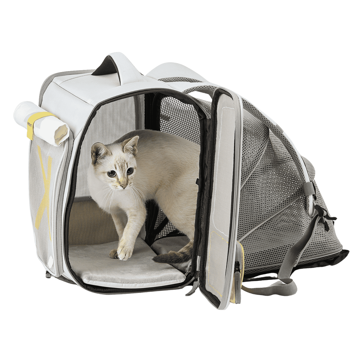 PETKIT Breezy xZone Katzenrucksack Transporttasche mit Lüfter Grau