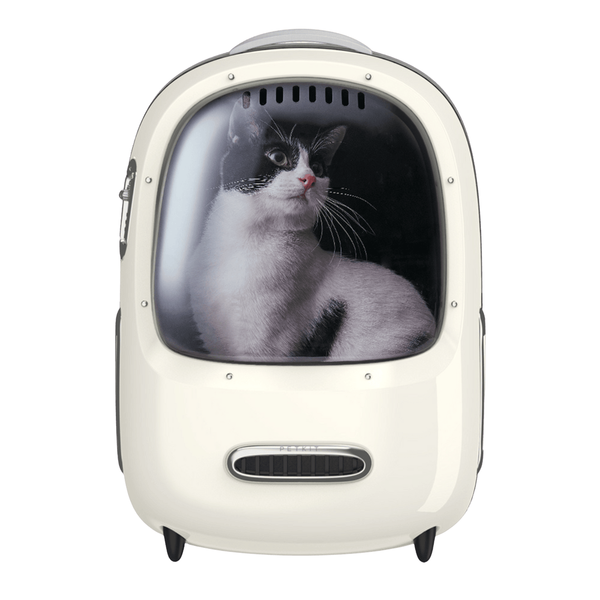 PETKIT Breezy2 Katzenrucksack Transporttasche mit Lüfter Cremeweiß