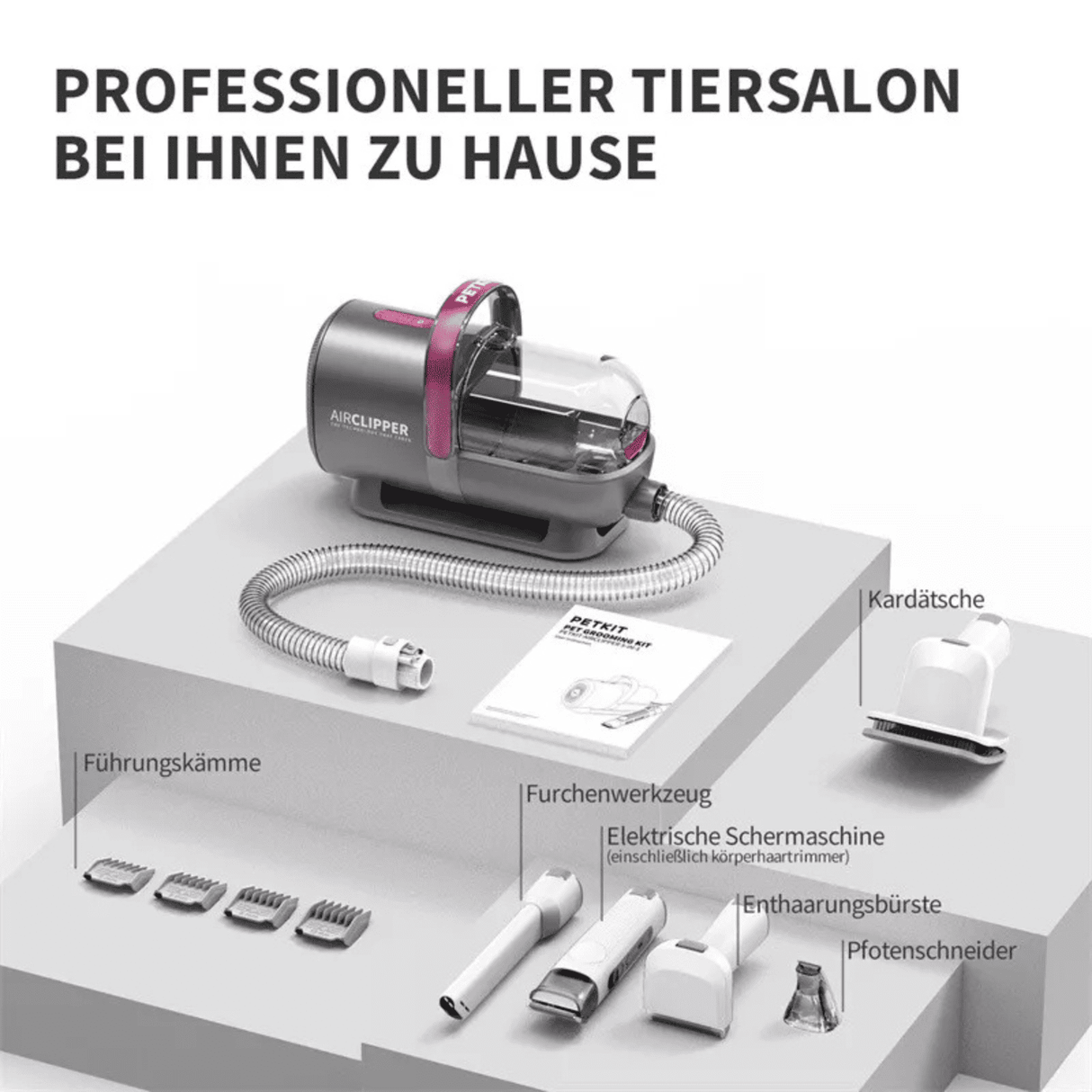 PETKIT Tierfell Staubsauger Set Fellpflege leise HEPA für Katzen Hunde