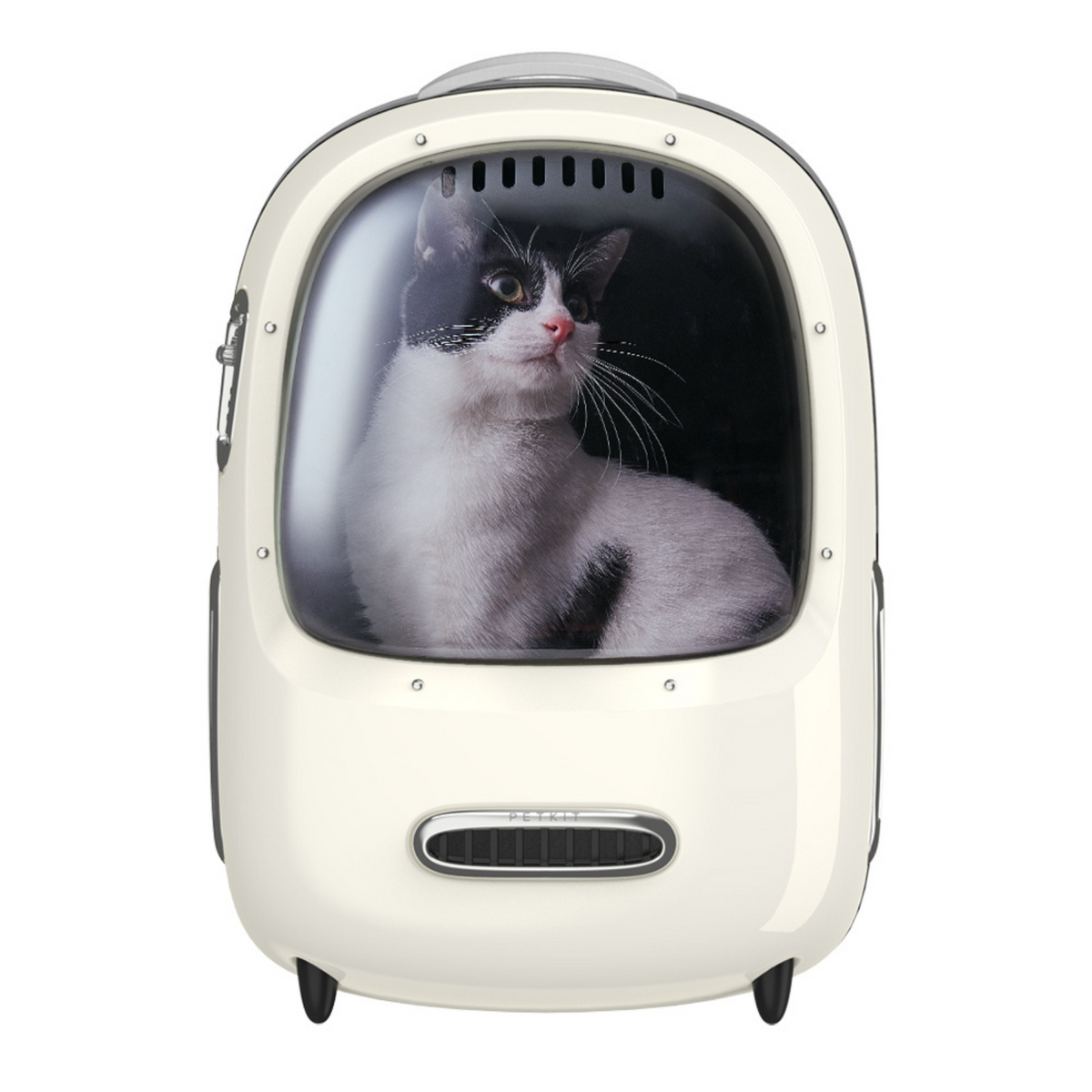 PETKIT Breezy2 Katzenrucksack Cremeweiß mit Lüfter und Sichtfenster