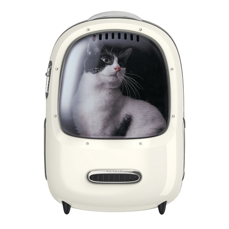 PETKIT Breezy2 Katzenrucksack Transporttasche mit Lüfter Cremeweiß