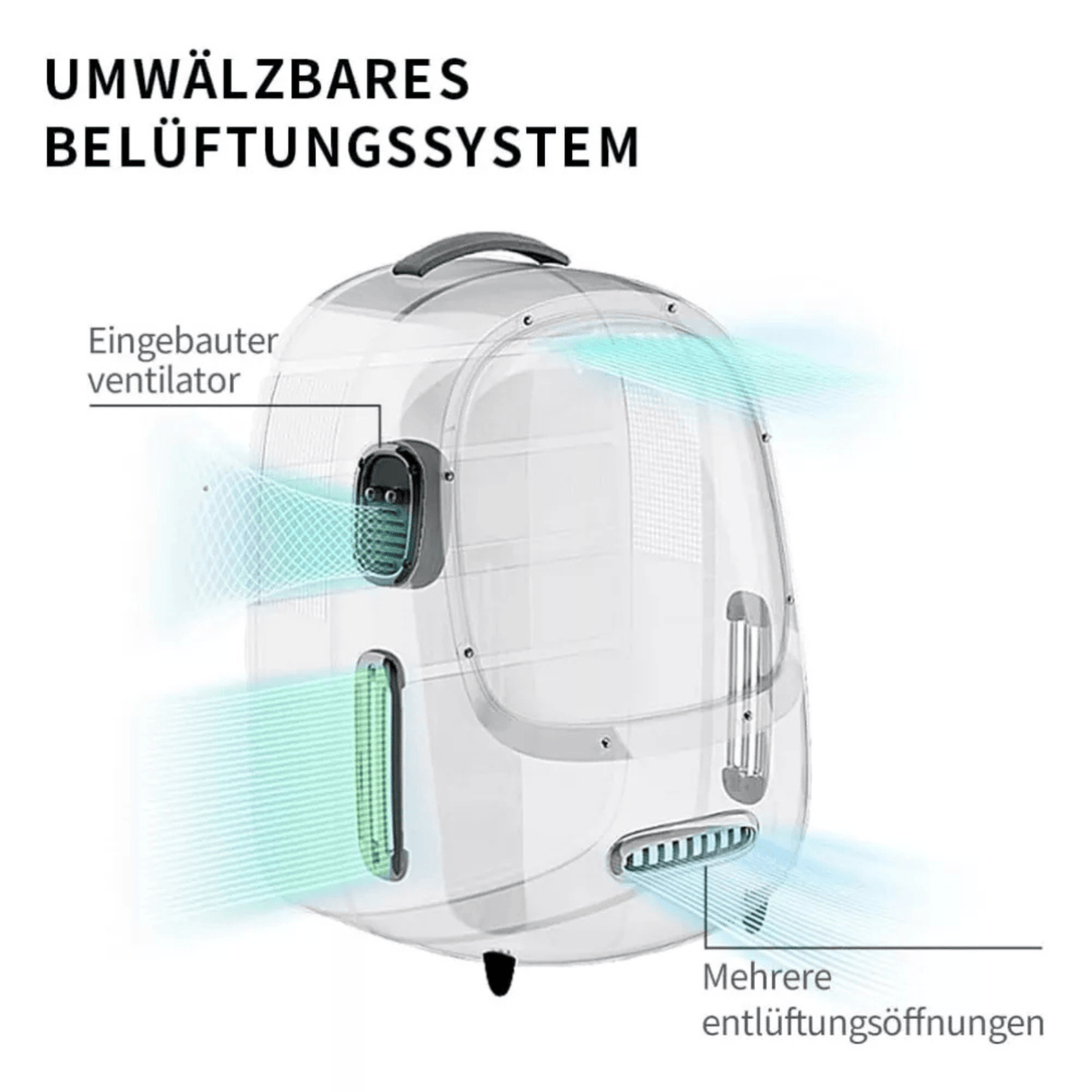 PETKIT Breezy2 Katzenrucksack Transporttasche mit Lüfter Grün