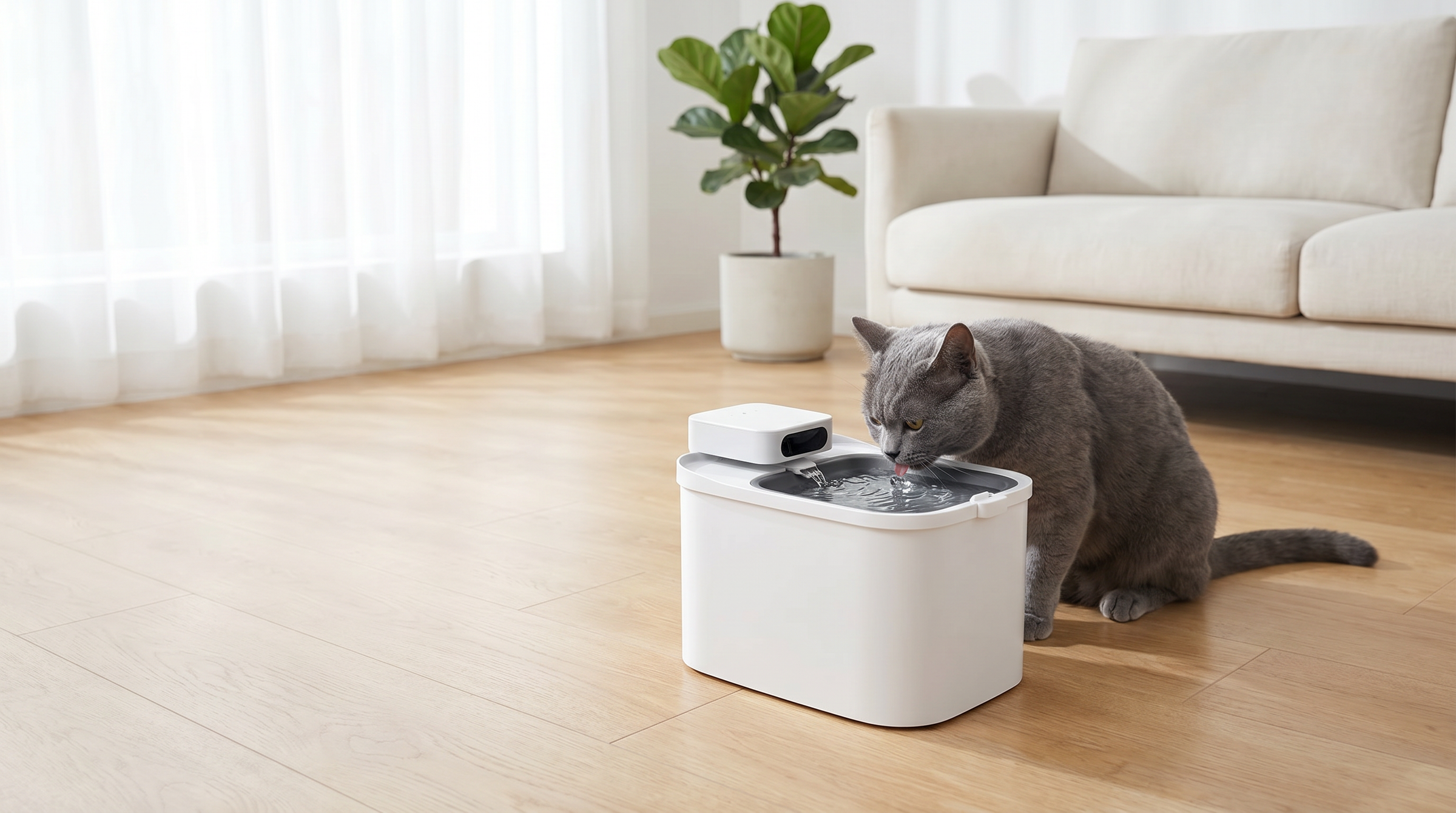 PETKIT Trinkbrunnen für Katzen mit frischem Wasser im modernen Zuhause