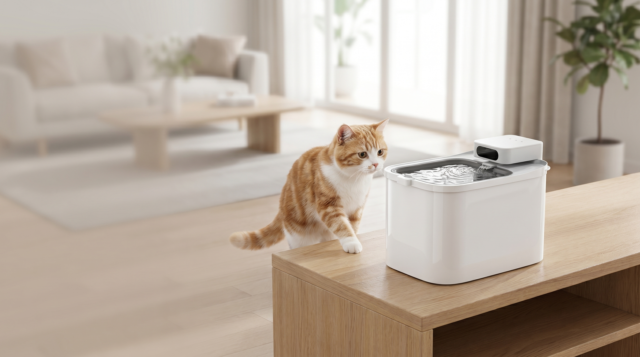 PETKIT Trinkbrunnen für Katzen mit frischem Wasser im modernen Zuhause