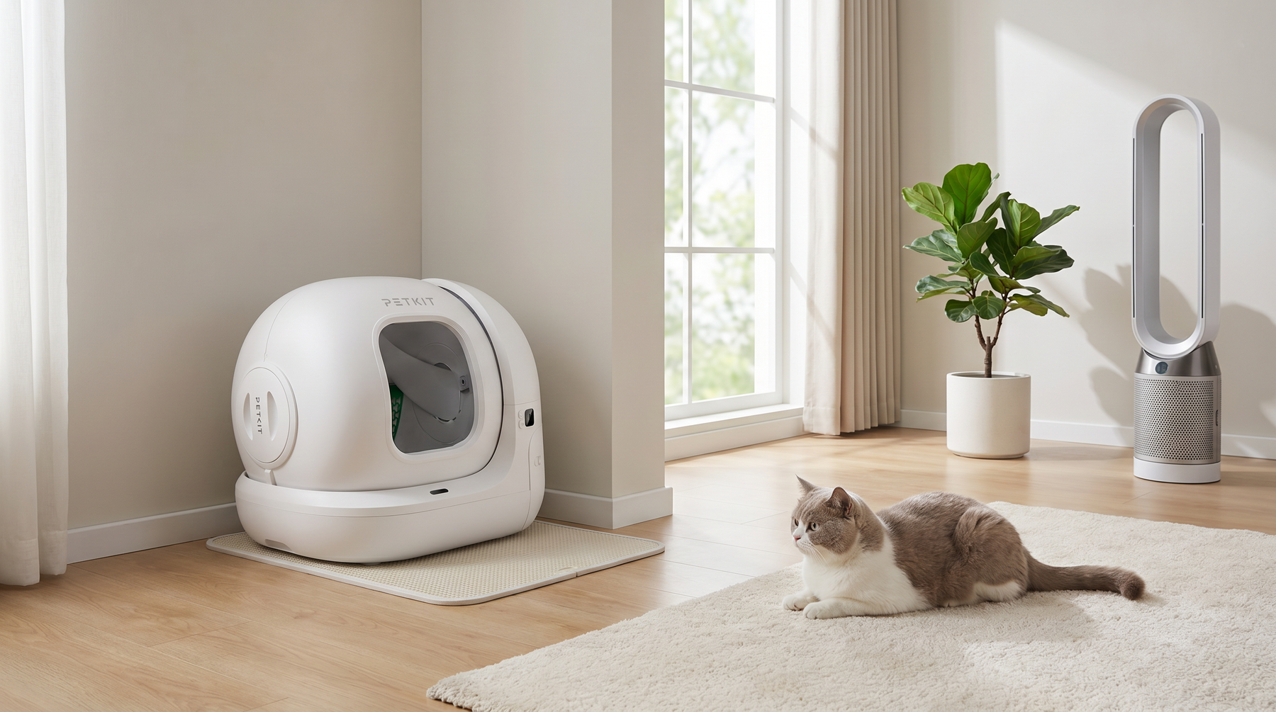 Moderne Katzentoilette mit App Funktionen für Katzenbesitzer