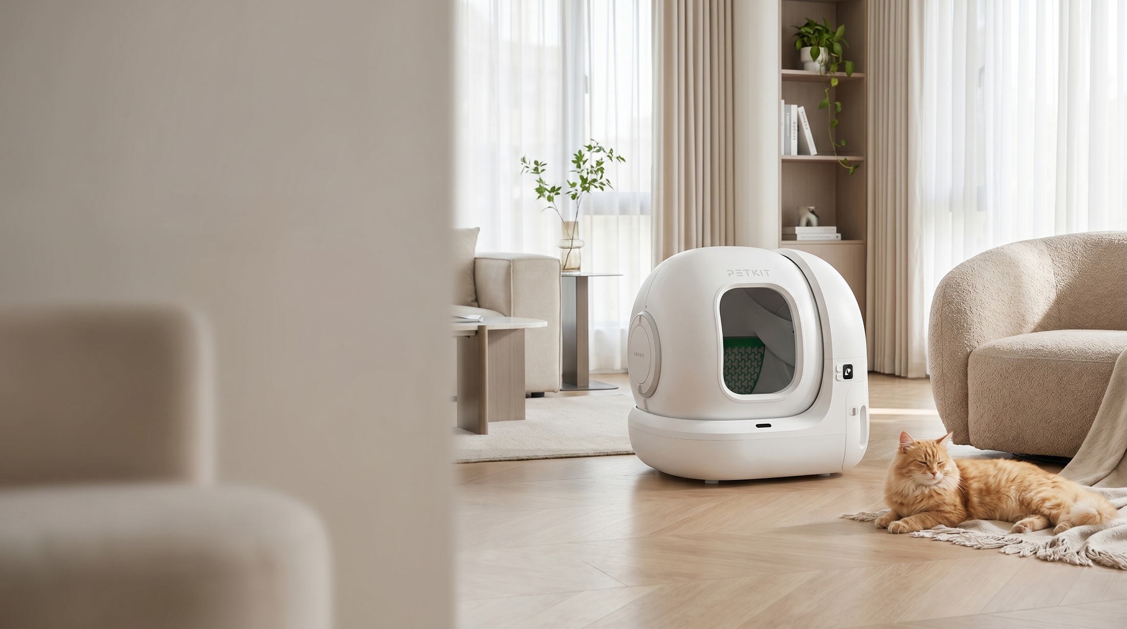 PETKIT Smart Pet Care BannerAutomatische PETKIT Katzentoilette für saubere Katzenhygiene im modernen Zuhause