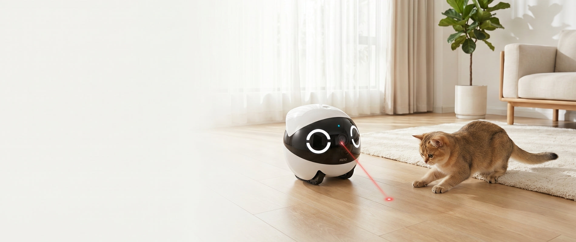 Interaktiver Katzenroboter als smartes Katzenspielzeug für Wohnungskatzen