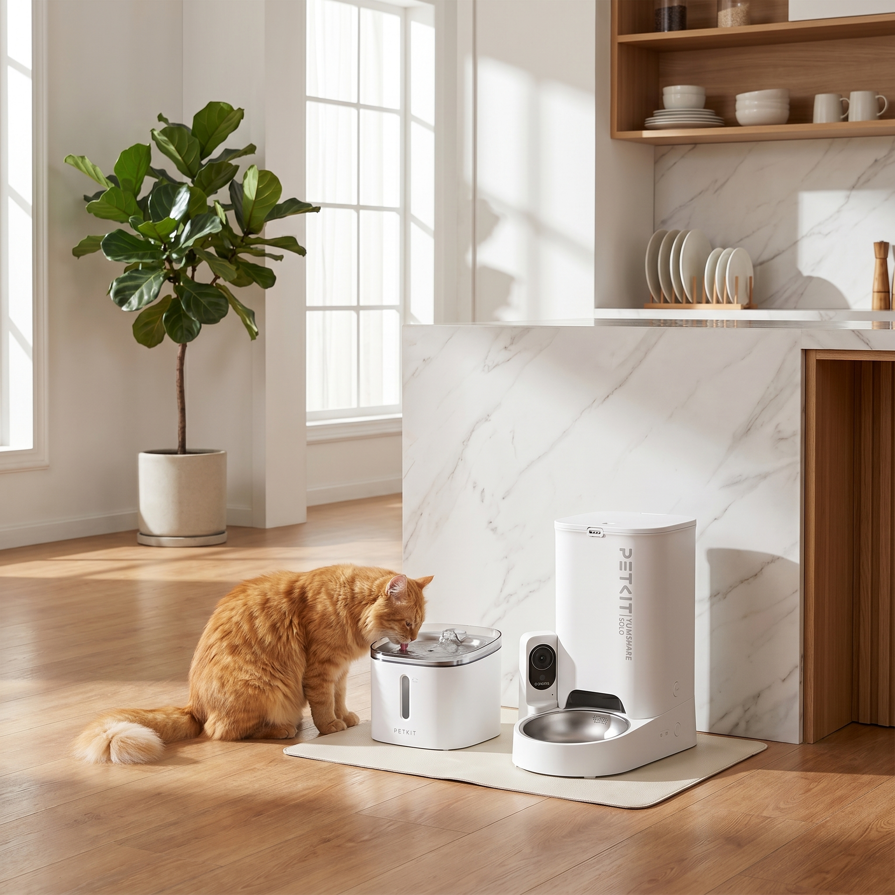 PETKIT Trinkbrunnen für Katzen in modernem Zuhause