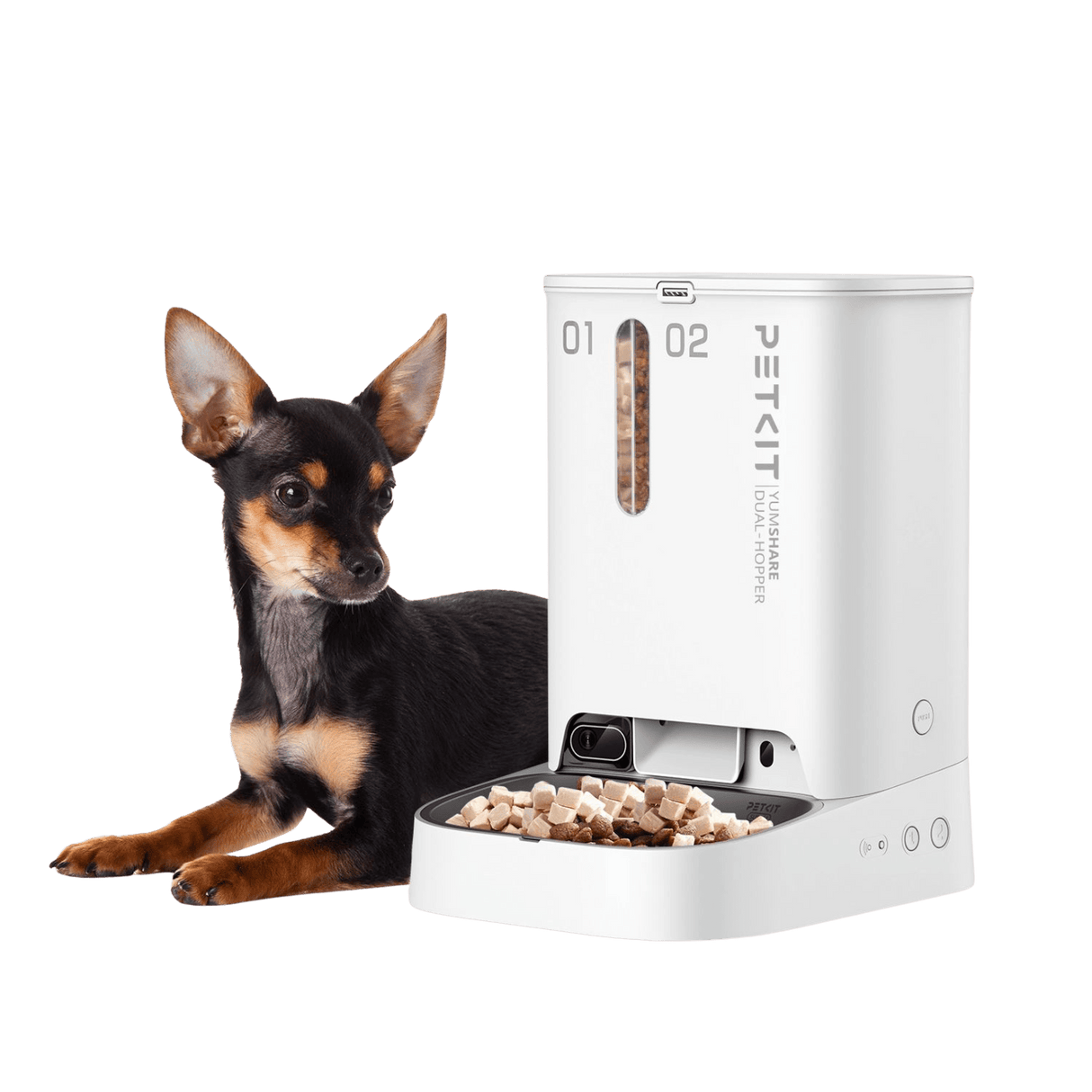 PETKIT YumShare Dual-Hopper Futterautomat Kamera WLAN App Katzen Futterspender